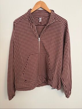 Adidas Gingham Zip-Up Golf Jacket